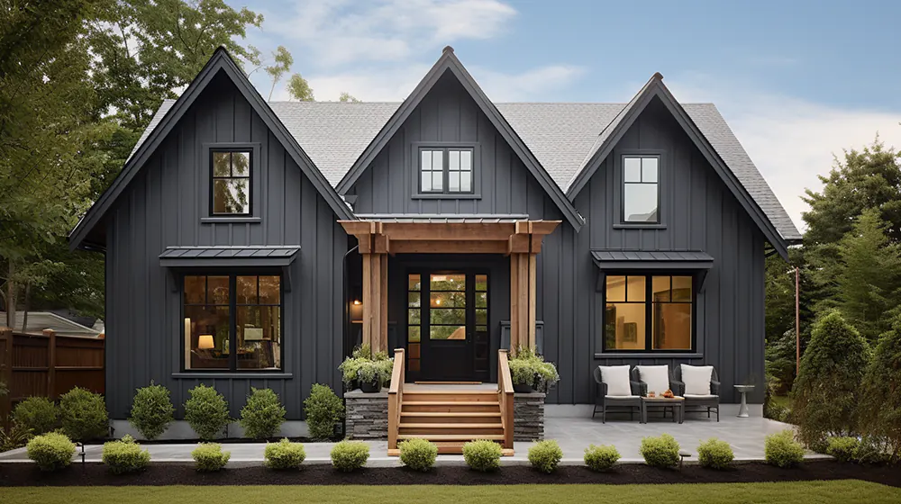 A home with board and batten siding