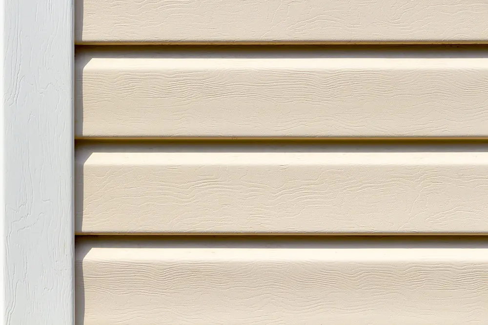 A close up of vinyl siding