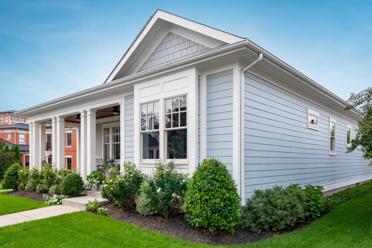 Arden Arcade 6 House with james hardie blue siding