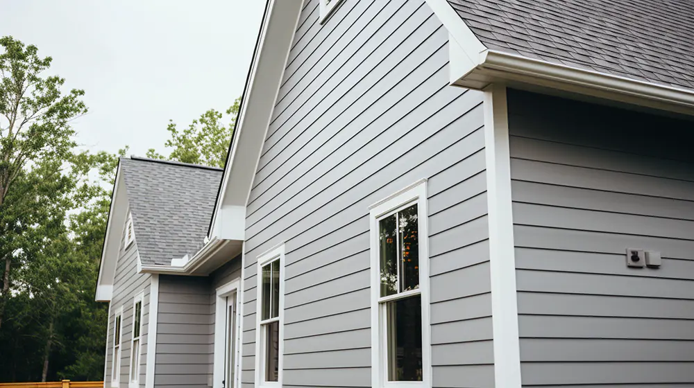 Gray vinyl siding on a home