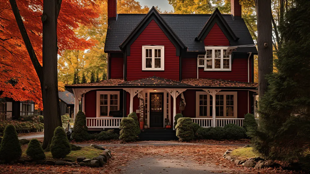 Red tones on a home