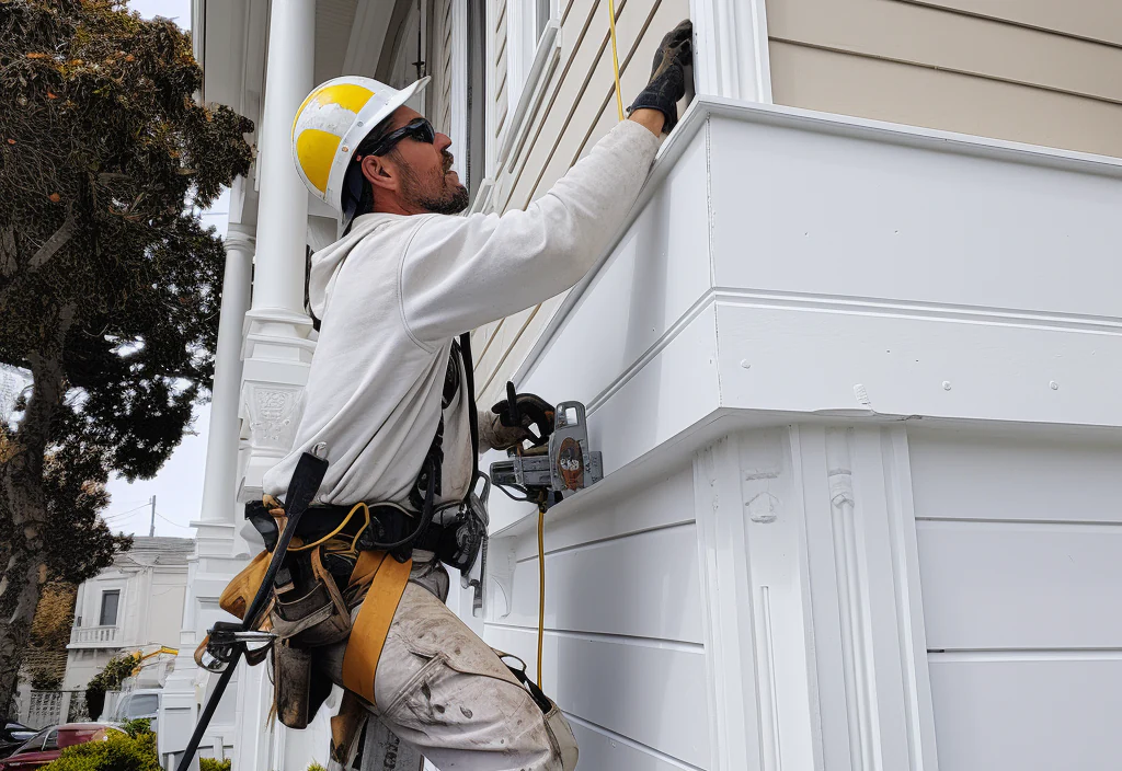 Sacramento siding contractor repairing siding