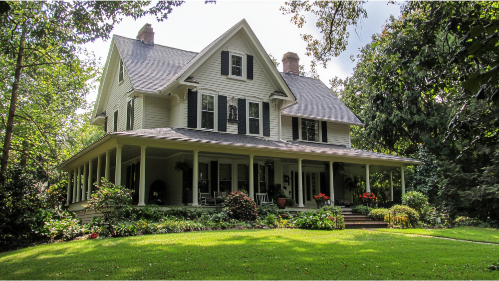 A house with vinyl siding