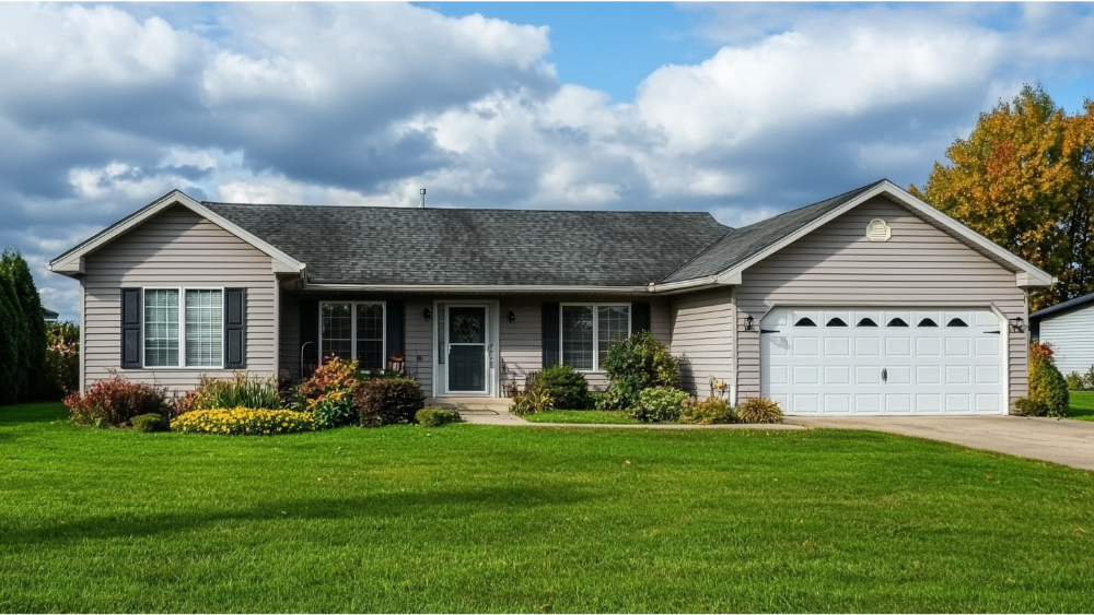 A house with vinyl siding