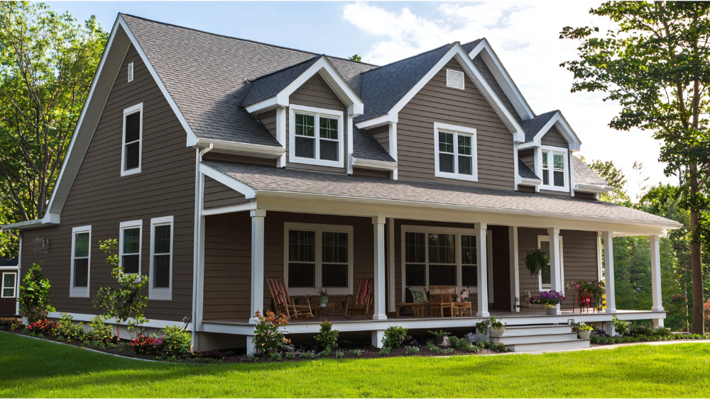 A house with vinyl siding