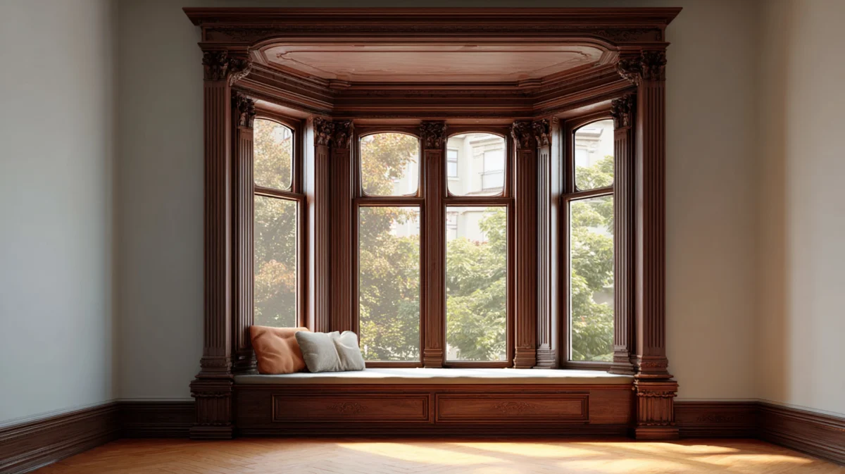 Fremont 6 Stained wooden bay window