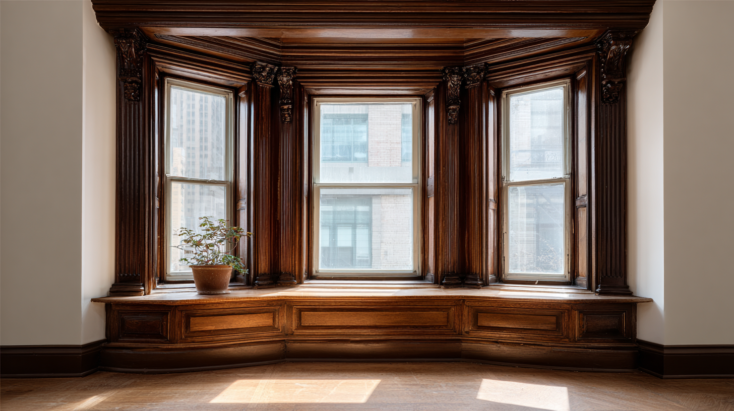Contentcreationteamkova dark stained wooden bay window with dee 59c37e8f e4c4 49b2 8e87 faeb60c6805e