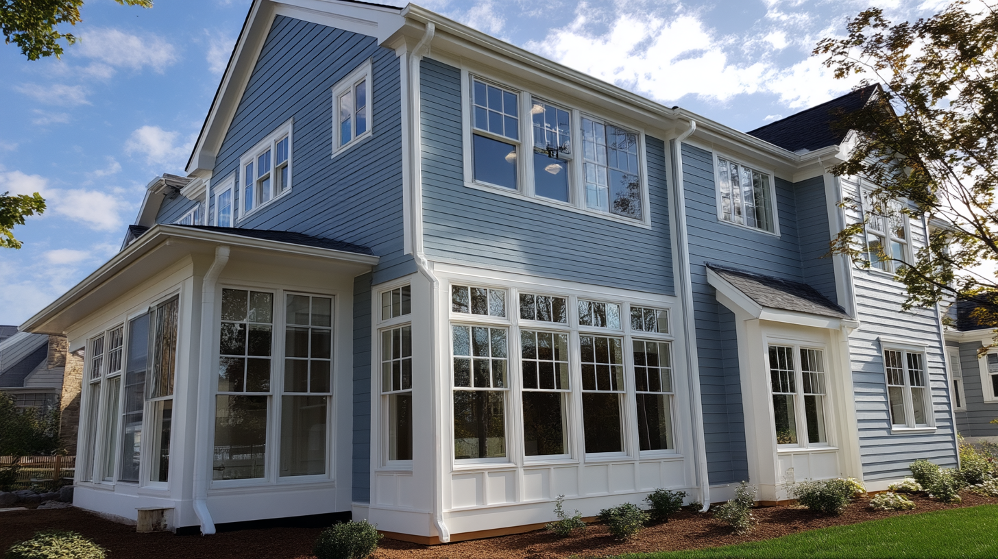 Contentcreationteamkova home exterior with soft blue vinyl sidi 52040c3b db21 4185 b915 507de0992472