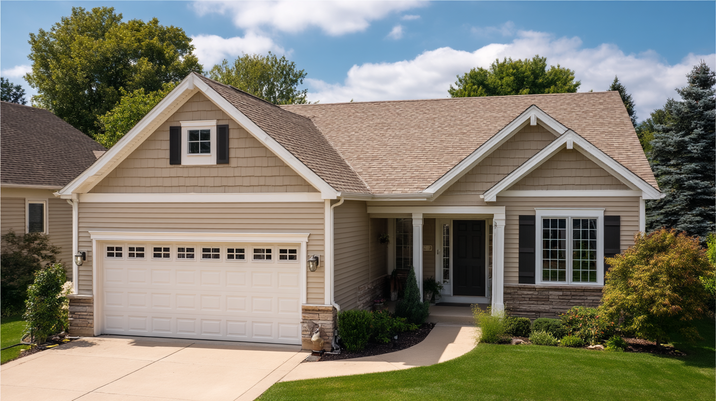 Contentcreationteamkova tan vinyl siding on single story home w cd5c0935 9771 492f 8ae9 67824bf56a4c